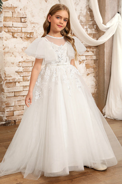 Robe De Princesse Tulle Ivoire Fleuri - gallery 8
