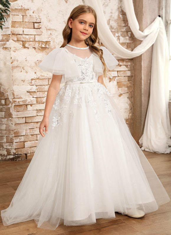Robe De Princesse Tulle Ivoire Fleuri - gallery 8