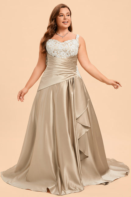 Robe De Princesse Satinée Beige - gallery 5