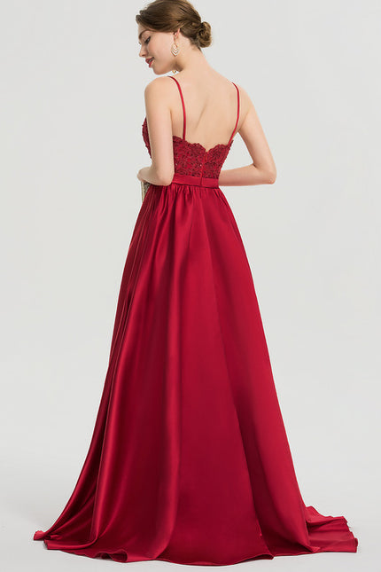 Robe De Princesse Satinée Rouge - gallery 8