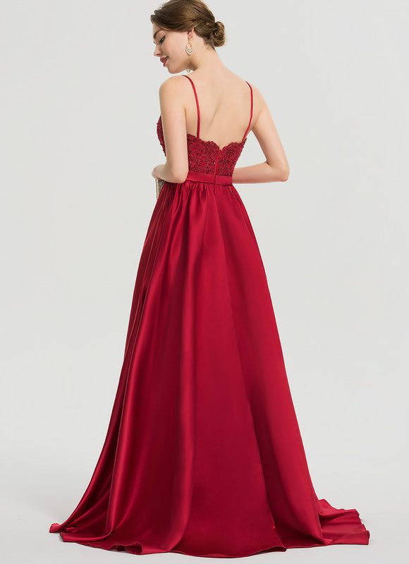 Robe De Princesse Satinée Rouge - gallery 8
