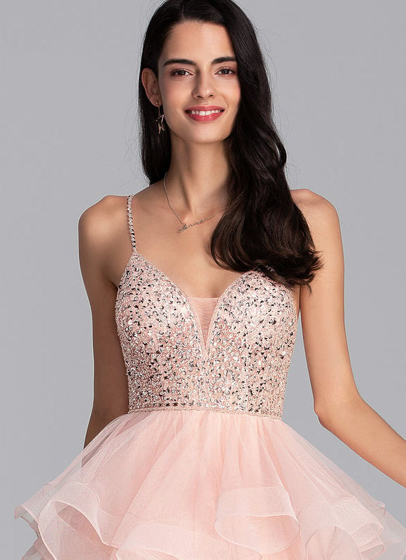Robe De Princesse Tulle Volants Rose - gallery 2