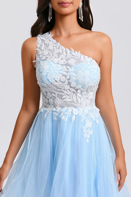 Robe De Princesse Asymétrique Tulle Bleu - gallery 6