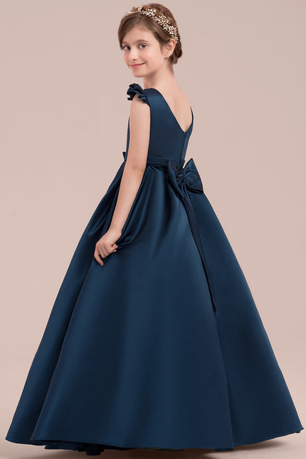 Robe De Princesse Satinée Grise - gallery 1
