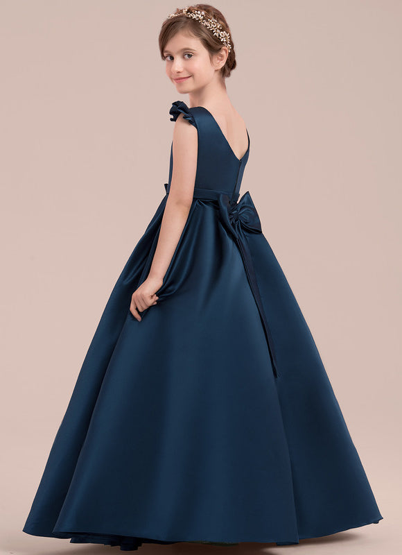 Robe De Princesse Satinée Grise - gallery 1