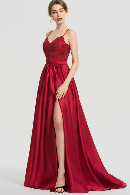 Robe De Princesse Satinée Rouge - gallery 7