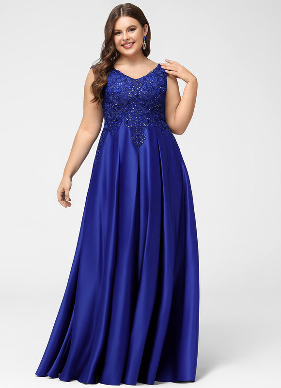 Robe De Princesse Soirée Bleue Satinée - gallery 7