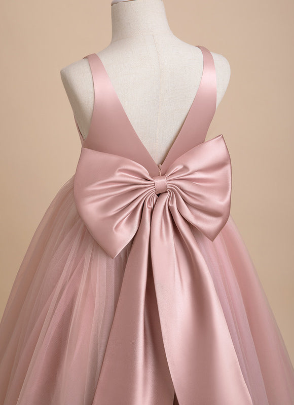 Robe De Princesse Longue Rose Poudrée - gallery 6