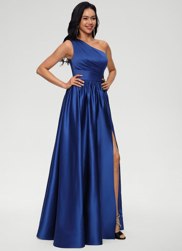 Robe De Princesse Satin Asymétrique - gallery 3