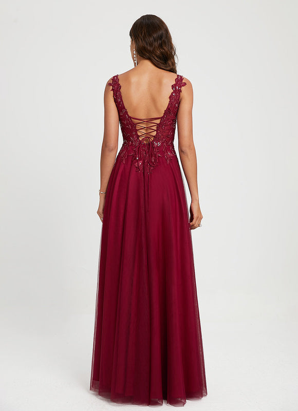 Robe De Princesse Bordeaux Scintillante - gallery 4