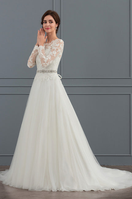 Robe De Princesse Nuptiale Tulle Ornée - gallery 2