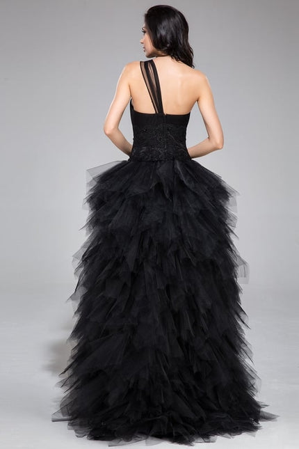 Robe De Princesse Asymétrique À Volants - gallery 5