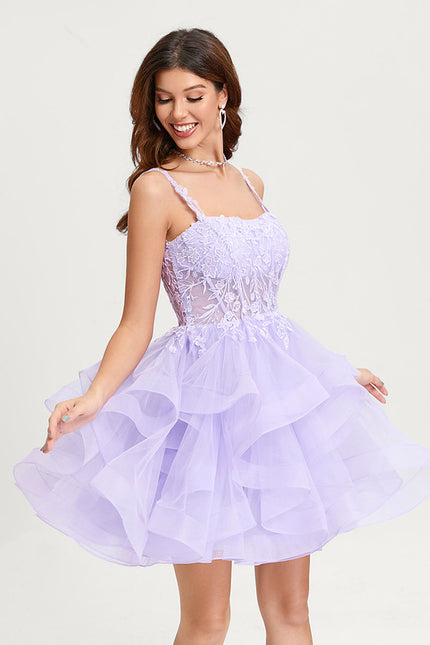 Robe De Princesse Tulle Asymétrique Saumon - gallery 5
