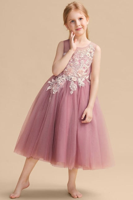Robe De Princesse Tulle Rose Ornée - gallery 8