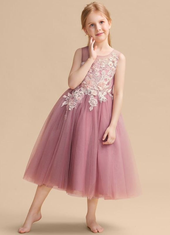 Robe De Princesse Tulle Rose Ornée - gallery 8
