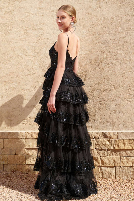 Robe De Princesse Noire À Paillettes - gallery 6