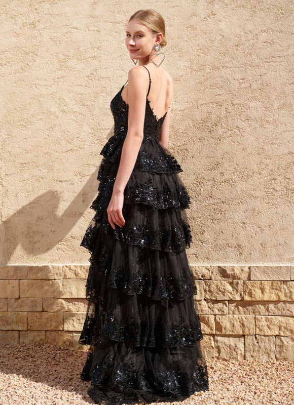 Robe De Princesse Noire À Paillettes - gallery 6