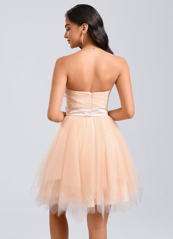 Robe De Princesse Tulle Pêche Élégante - gallery 5