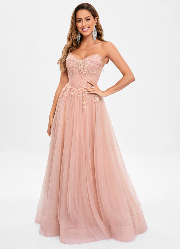 Robe De Princesse Tulle Rose Délicate