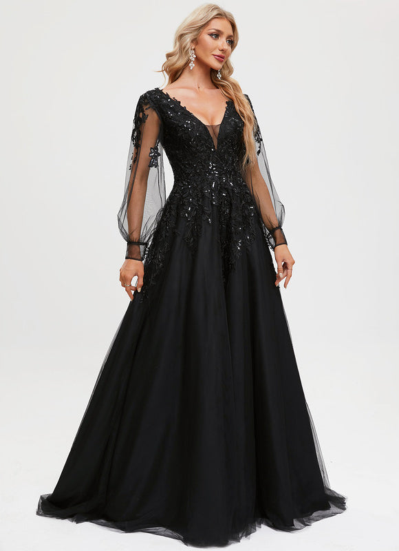 Robe De Princesse Noir Scintillant - gallery 6