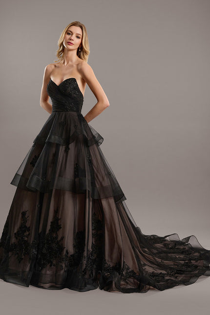Robe De Princesse Tulle Noir Ornée - gallery 4