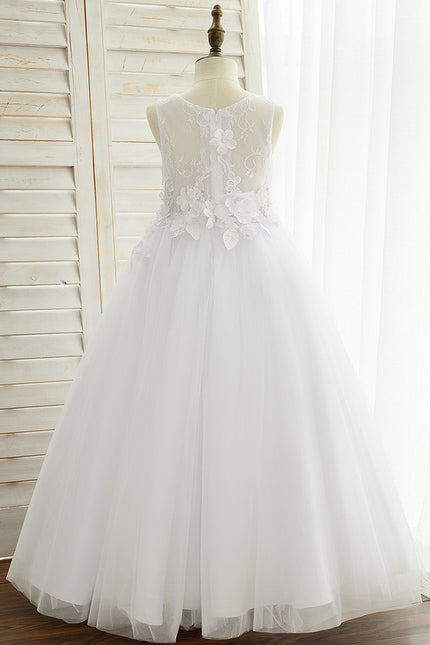 Robe De Princesse Florale Blanche - gallery 3