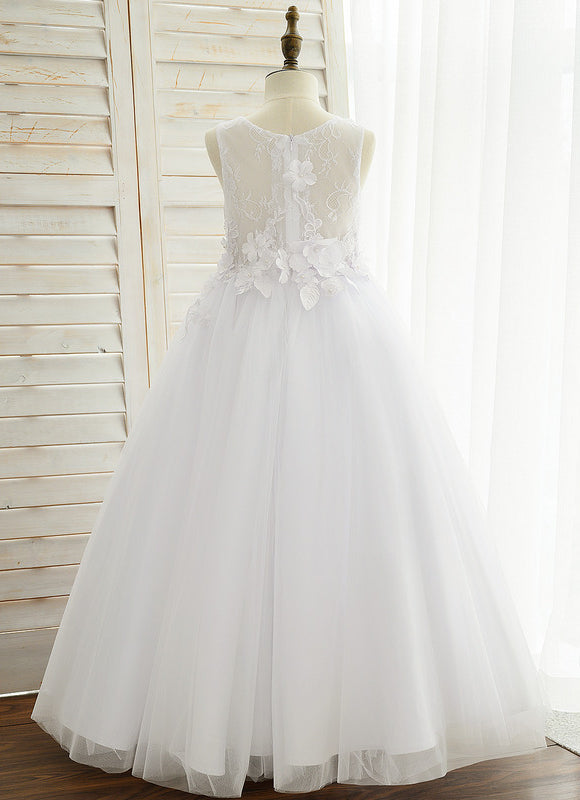 Robe De Princesse Florale Blanche - gallery 3