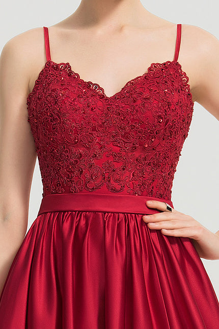 Robe De Princesse Satinée Rouge - gallery 5