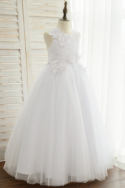 Robe De Princesse Florale Blanche - gallery 2