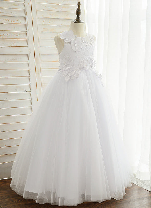 Robe De Princesse Florale Blanche - gallery 2