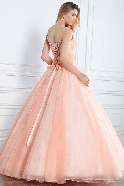 Robe De Princesse De Bal Corail - gallery 2