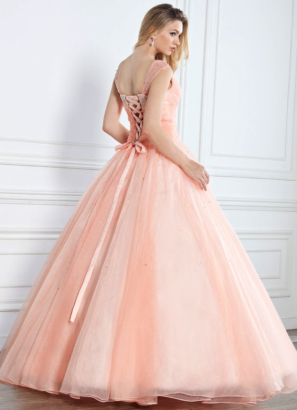 Robe De Princesse De Bal Corail - gallery 2