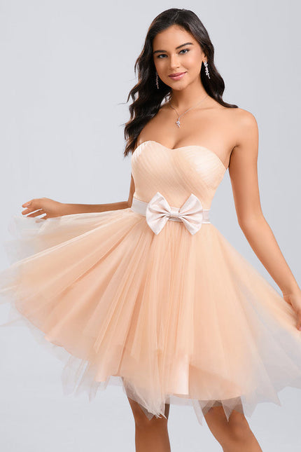 Robe De Princesse Tulle Pêche Élégante - gallery 3