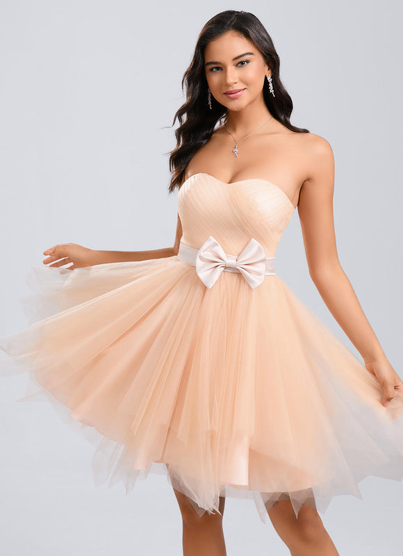 Robe De Princesse Tulle Pêche Élégante - gallery 3