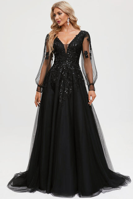 Robe De Princesse Noir Scintillant - gallery 1