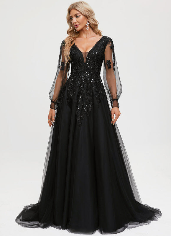 Robe De Princesse Noir Scintillant - gallery 1