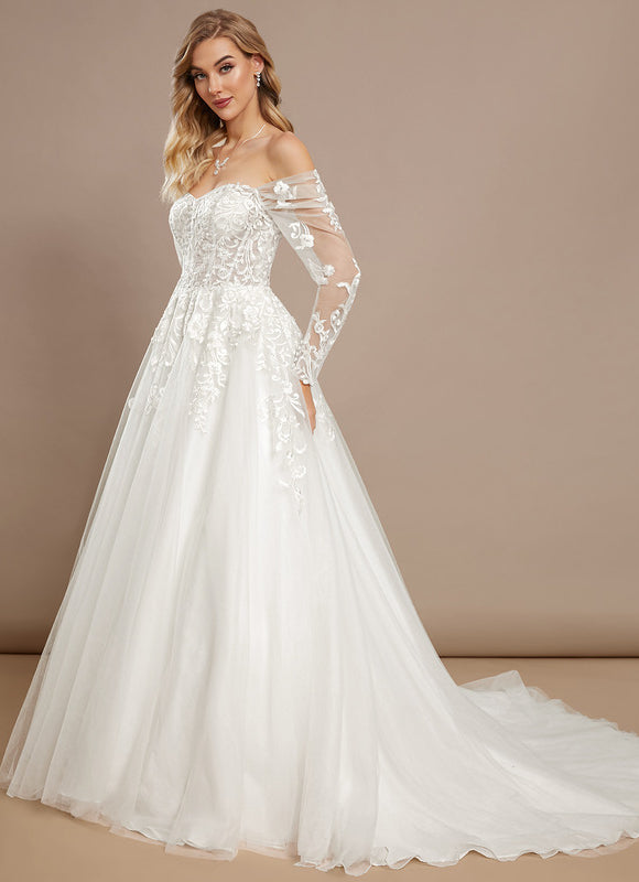 Robe De Princesse En Tulle Ornée - gallery 1