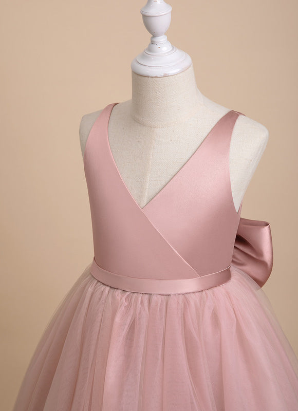 Robe De Princesse Longue Rose Poudrée - gallery 5