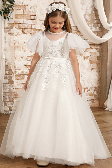 Robe De Princesse Tulle Ivoire Fleuri - gallery 9