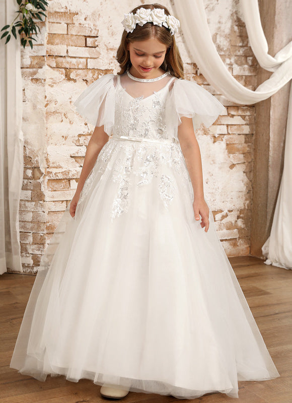 Robe De Princesse Tulle Ivoire Fleuri - gallery 9