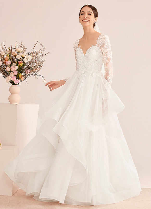 Robe De Princesse Éthérée Perlée - gallery 5