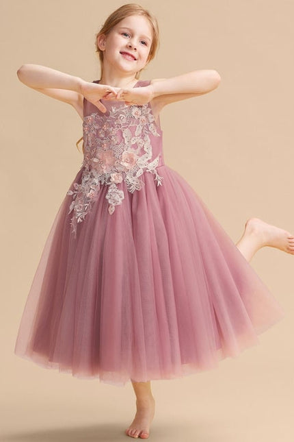 Robe De Princesse Tulle Rose Ornée