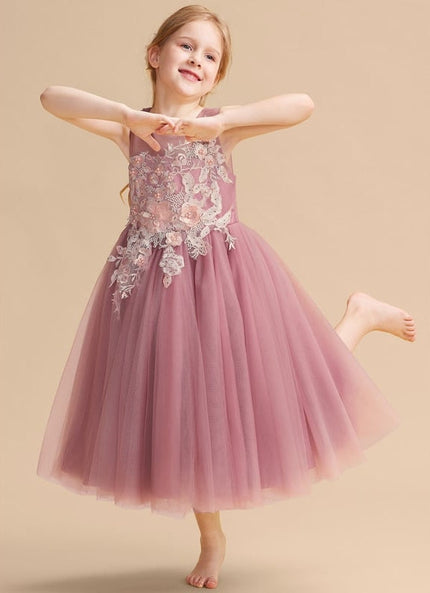 Robe De Princesse Tulle Rose Ornée