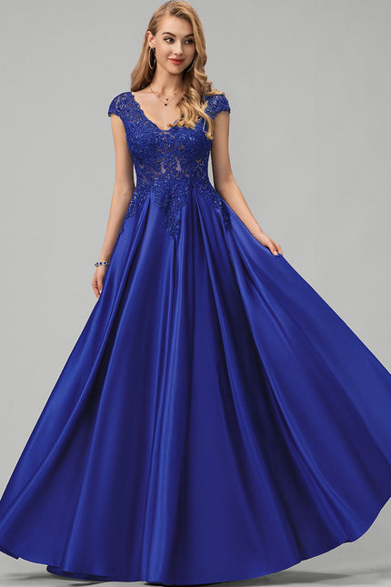 Robe De Princesse Soirée Bleue Satinée