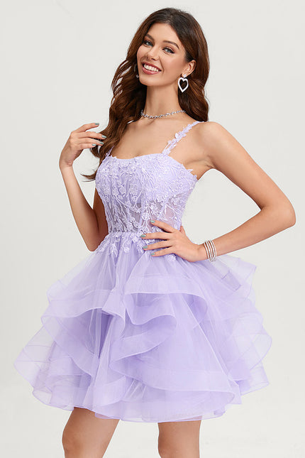 Robe De Princesse Tulle Asymétrique Saumon - gallery 1