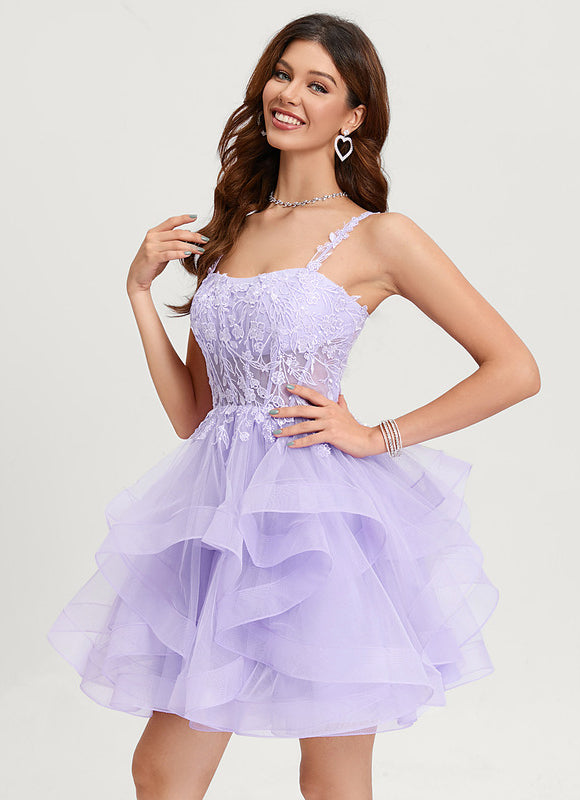Robe De Princesse Tulle Asymétrique Saumon - gallery 1