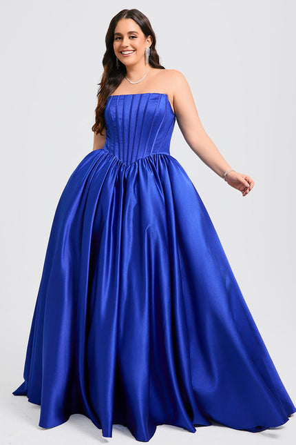 Robe De Princesse Satin Bleu - gallery 6
