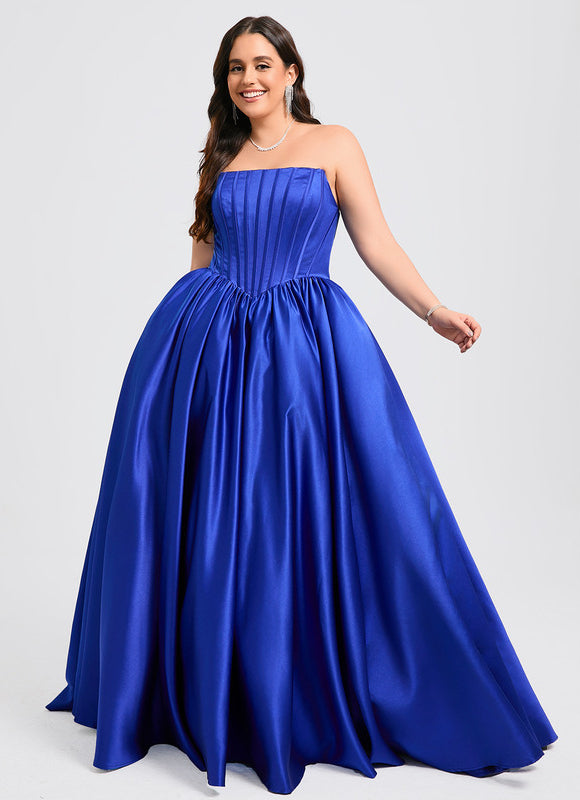 Robe De Princesse Satin Bleu - gallery 6