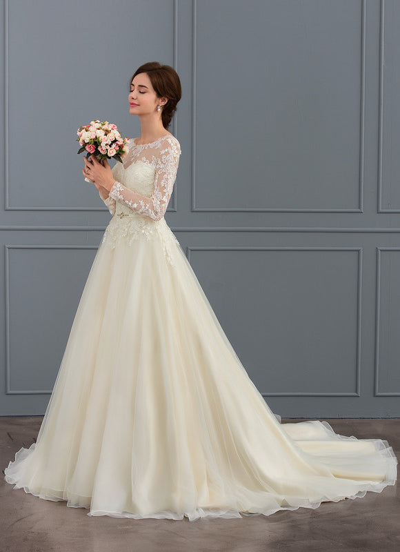Robe De Princesse Ivoire Délicate - gallery 4