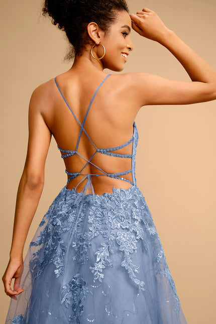 Robe De Princesse Satinée Céleste - gallery 1